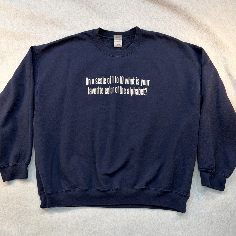 On A Scale‎ of 1 To 10 What is Your Favorite Color Of The Alphabet 2XL Navy Blue